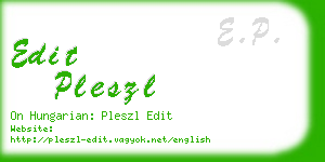 edit pleszl business card